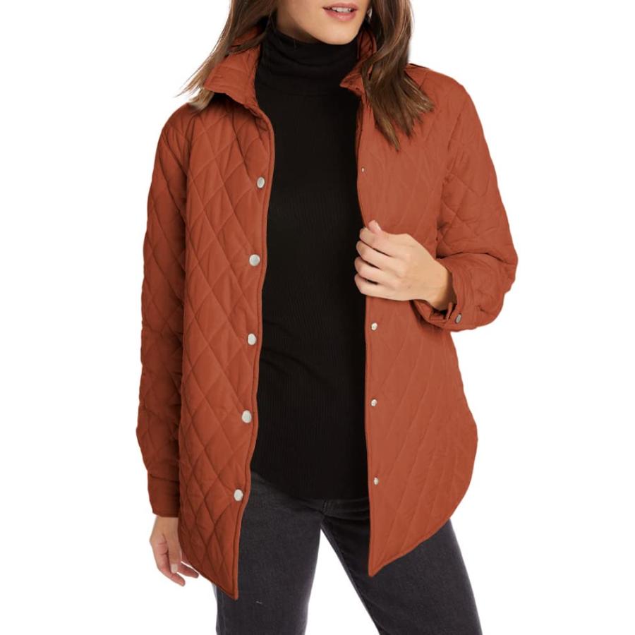 【並行輸入品】Women's Lightweight Quilted Jacket Stand Collar Single breasted_6
