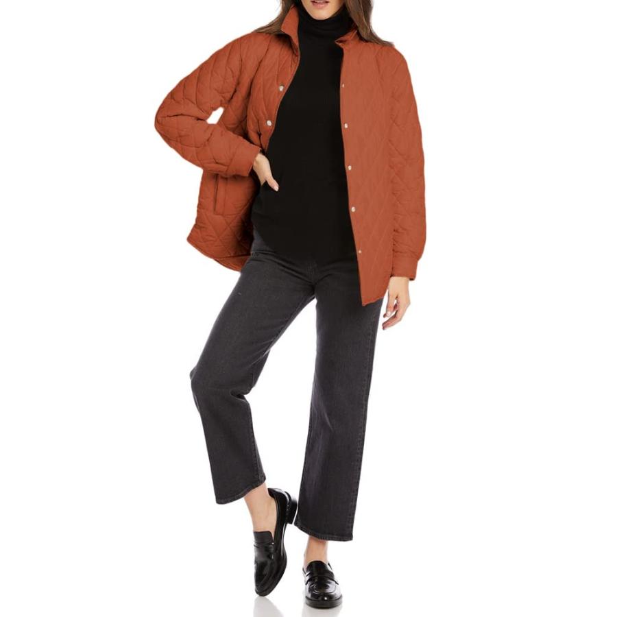 【並行輸入品】Women's Lightweight Quilted Jacket Stand Collar Single breasted_9