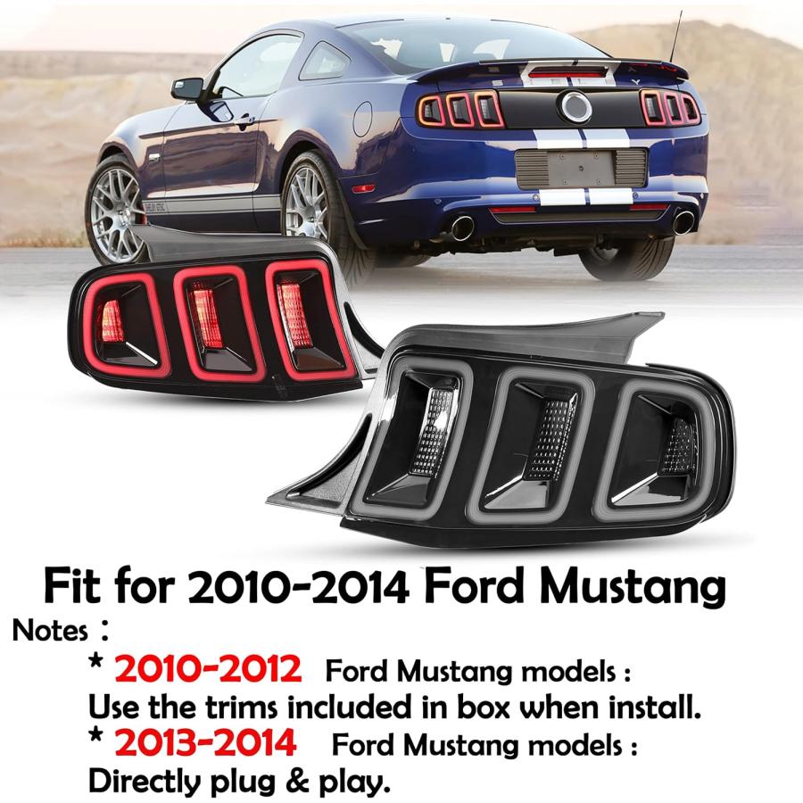 【並行輸入品】AUTOWIKI LED Tail Lights compatible for Ford Mustang 2010 2011 2012_1