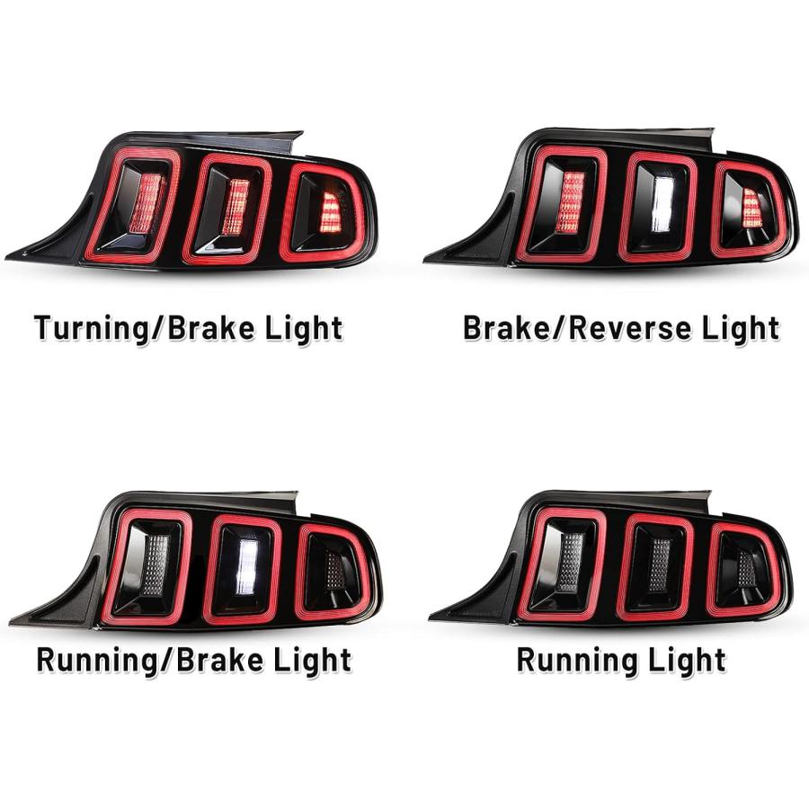 【並行輸入品】AUTOWIKI LED Tail Lights compatible for Ford Mustang 2010 2011 2012_2