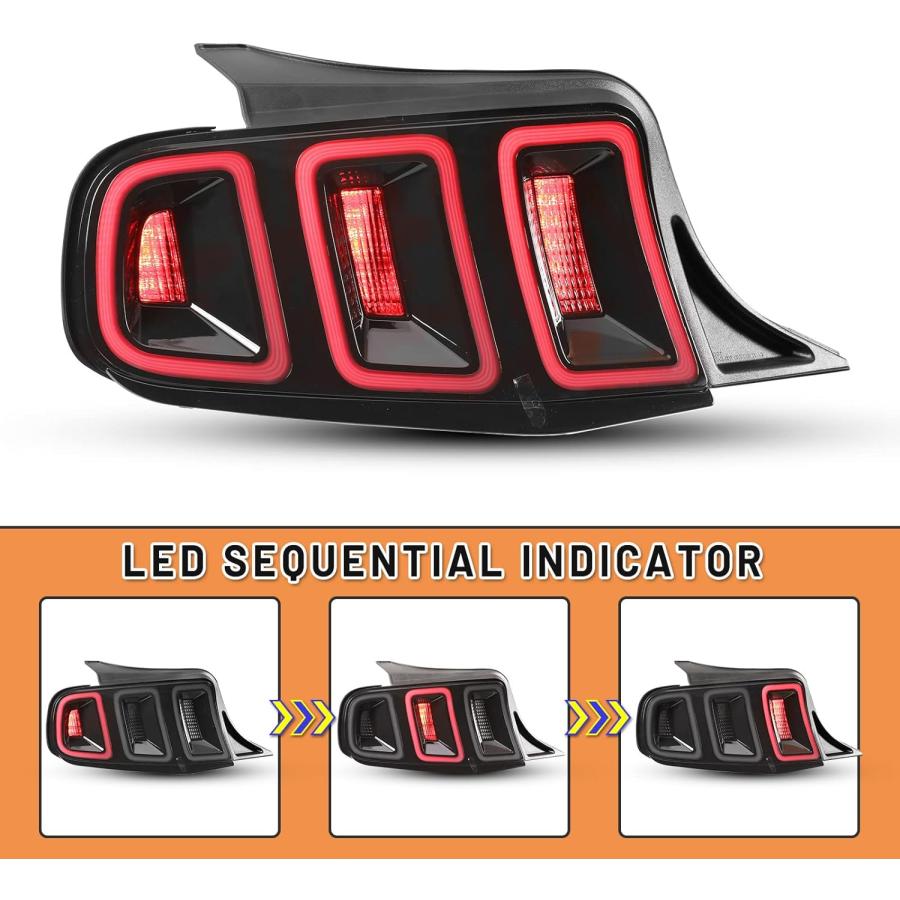 【並行輸入品】AUTOWIKI LED Tail Lights compatible for Ford Mustang 2010 2011 2012_3