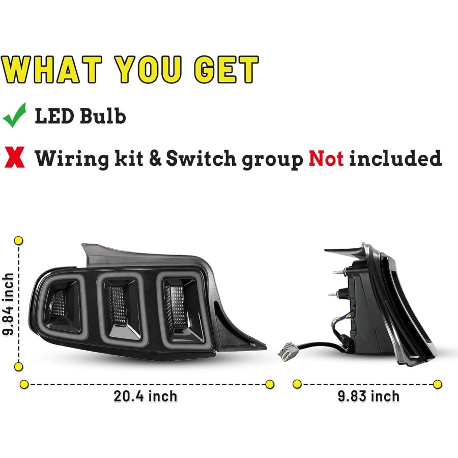 【並行輸入品】AUTOWIKI LED Tail Lights compatible for Ford Mustang 2010 2011 2012_4