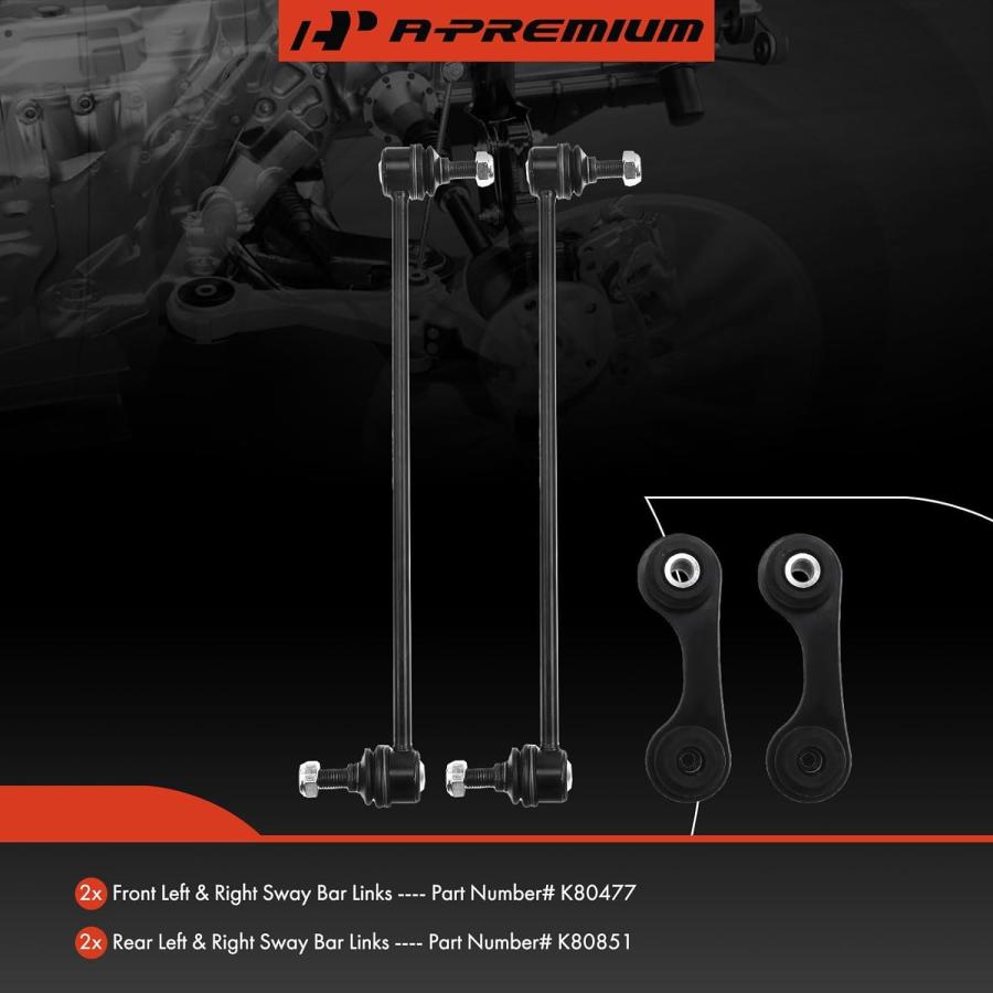 【並行輸入品】A-Premium 4個セット フロント\u0026リア スウェイバーリンクキット スタビライザーバーリンク Saab 9-3 2003-2011_1