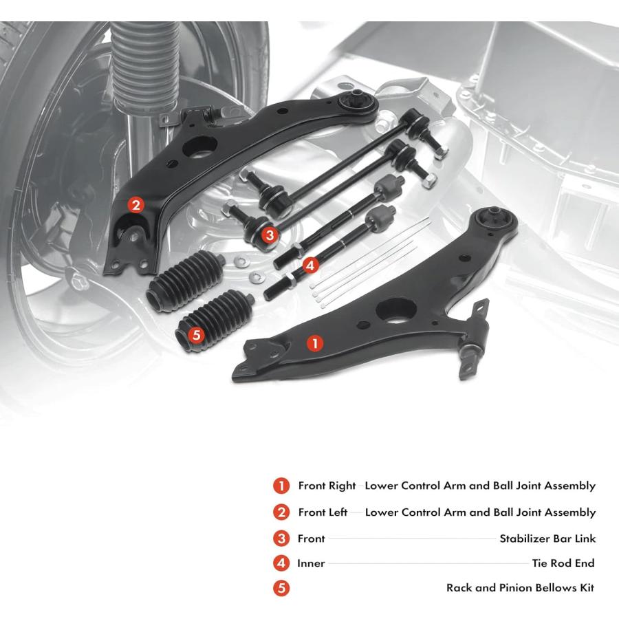 【並行輸入品】A-Premium コントロールアームキット 交換用 トヨタ シエナ 2004-2010 8個セットの画像