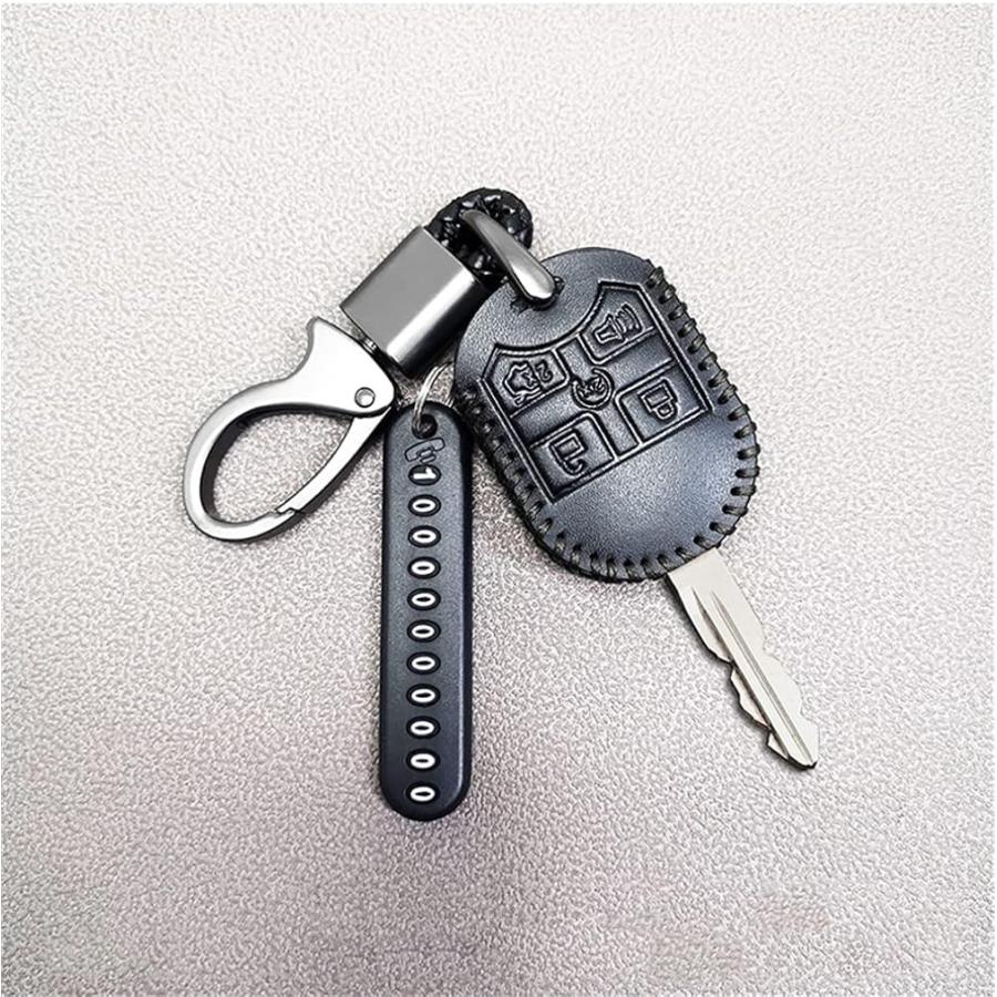 アウトレットセール JanneChou Leather key FOB Case Cover Holder Compatible with fit for Ford Lincoln Mercury Mazda Black　並行輸入品