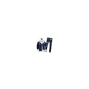 【並行輸入品】Men Casual Hooded Cowboy Jacket Zipper Jeans Two Piece Set, Streの画像