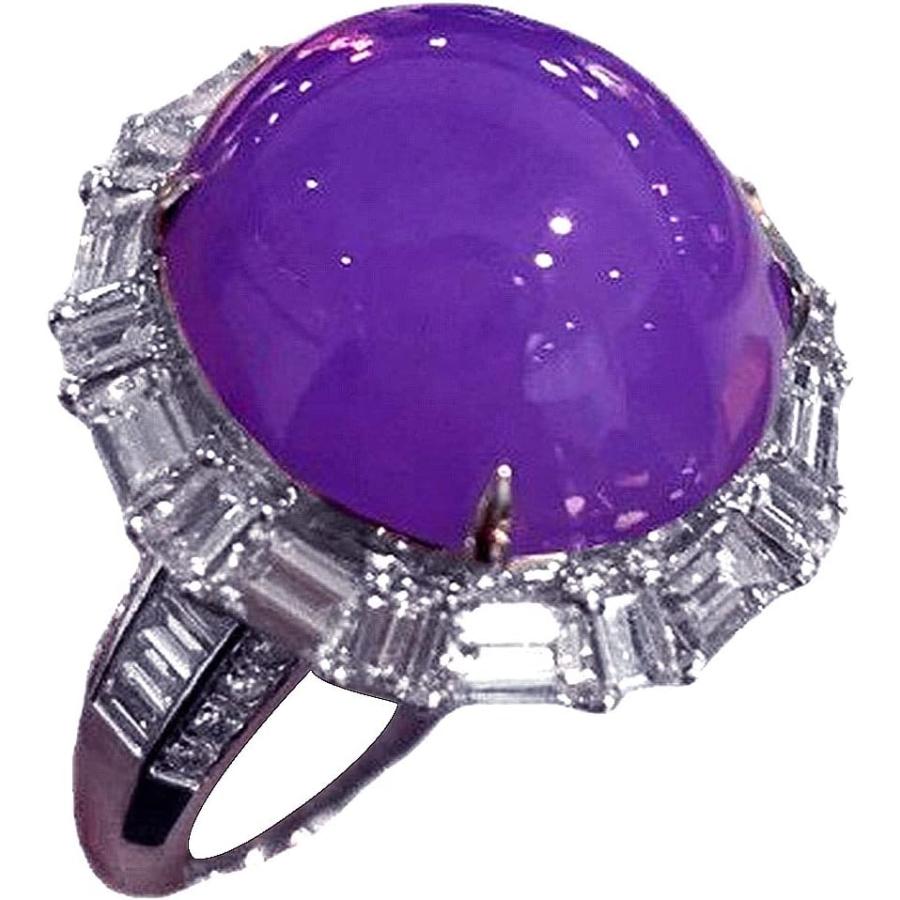 希少品❣️コレクションレベル‼️天然A貨翡翠　極上濃い目ラベンダーリング　鑑定付き 並行輸入品】BXSMNH ラベンダー翡翠リング ラウンド 本物のパープル