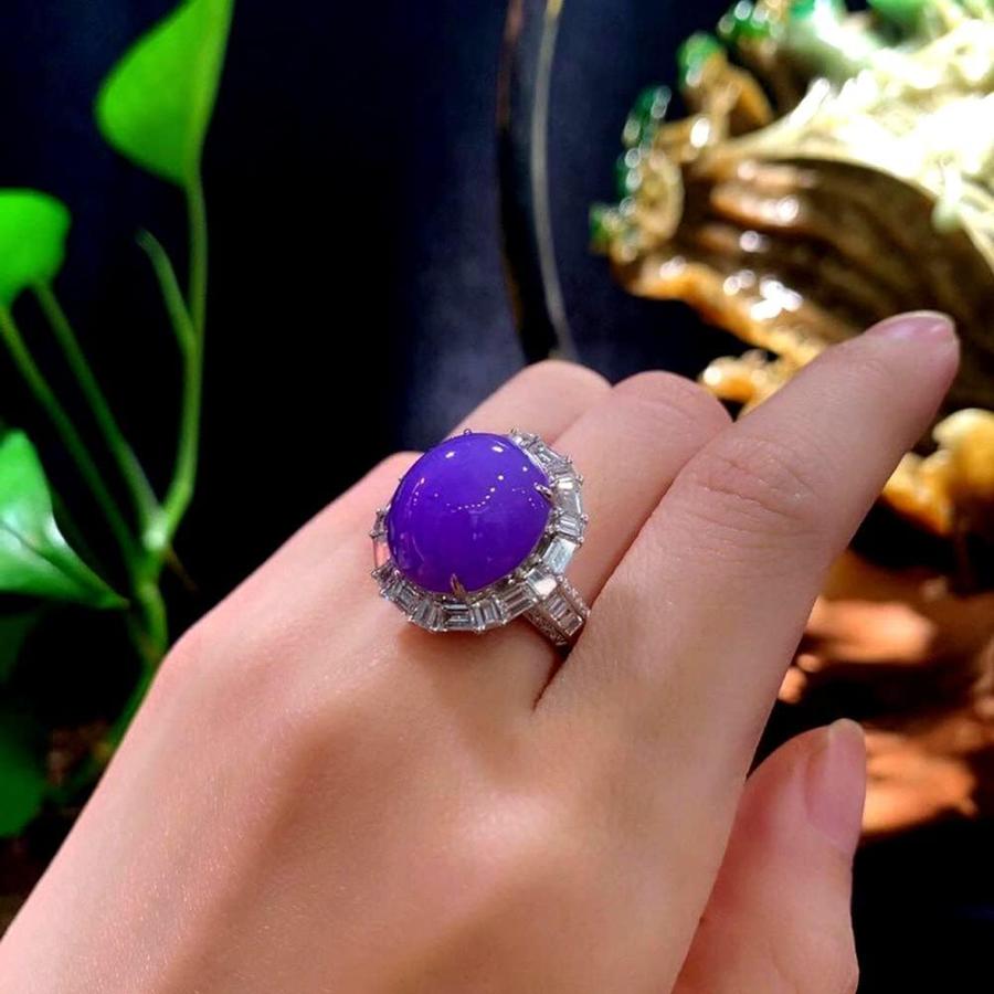 ラベンダー・翡翠リング 楽天市場】ラベンダーヒスイ/翡翠 リング/指輪 6.510カラット プラチナ