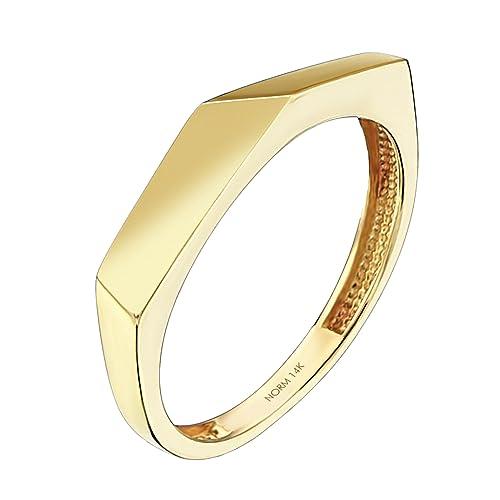 【並行輸入品】Norm Jewels Geometric Statement Ring 14k Gold Rings for Women Da_1