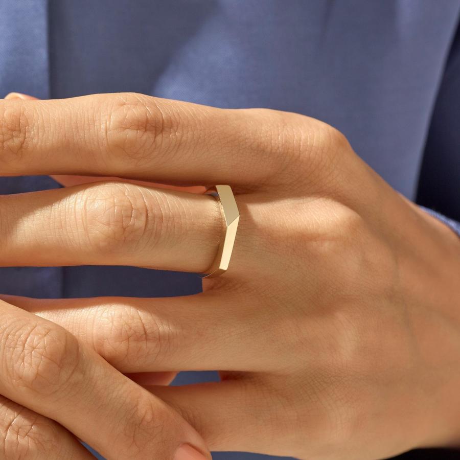 【並行輸入品】Norm Jewels Geometric Statement Ring 14k Gold Rings for Women Da_3