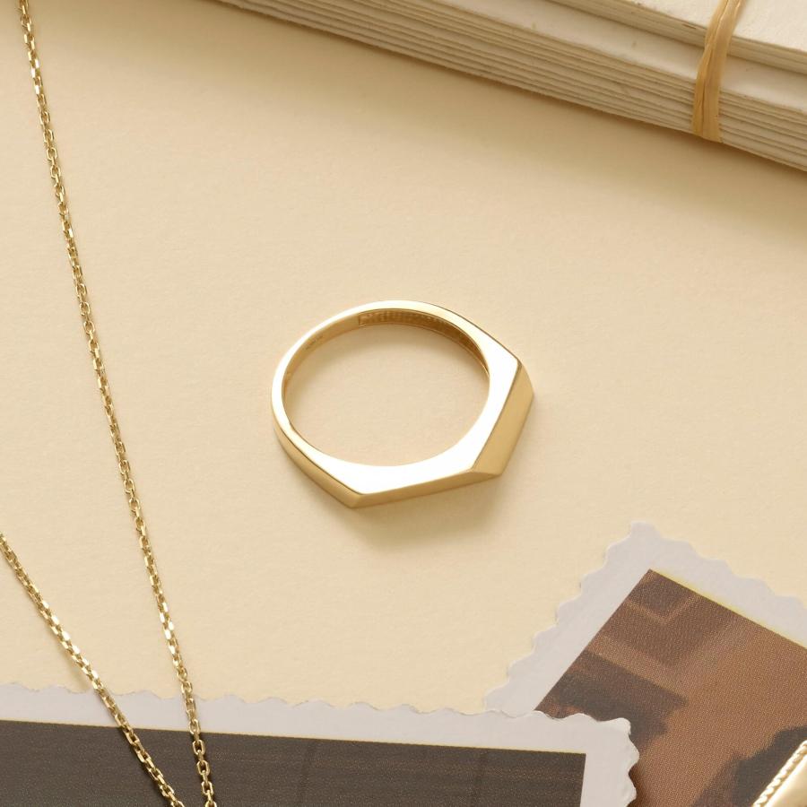 【並行輸入品】Norm Jewels Geometric Statement Ring 14k Gold Rings for Women Da_6