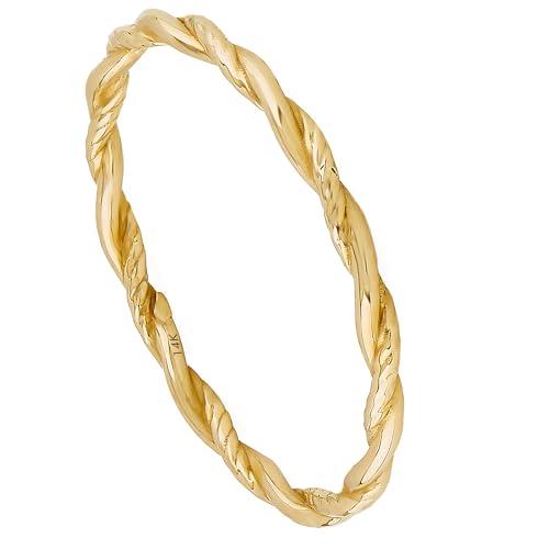 【並行輸入品】14Kソリッドゴールド 槌目ツイストリング ツイストリング ツイストゴールドリング ツイストリング 繊細なツイストリング ツイストの画像