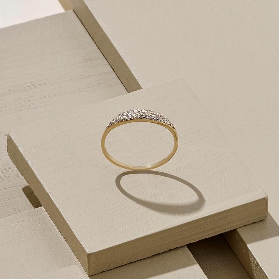 【並行輸入品】Norm Jewels Slim Signet Ring with Simulated Diamond Cz in 14k Solid_4