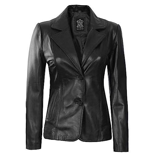 【並行輸入品】Decrum Real Lambskin Leather Jackets   Black Blazer Coat | [1302の画像