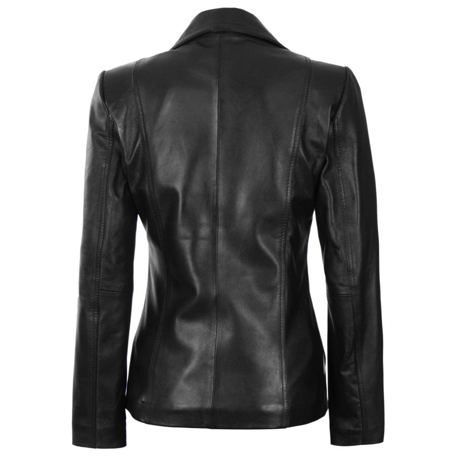 【並行輸入品】Decrum Real Lambskin Leather Jackets   Black Blazer Coat | [1302の画像