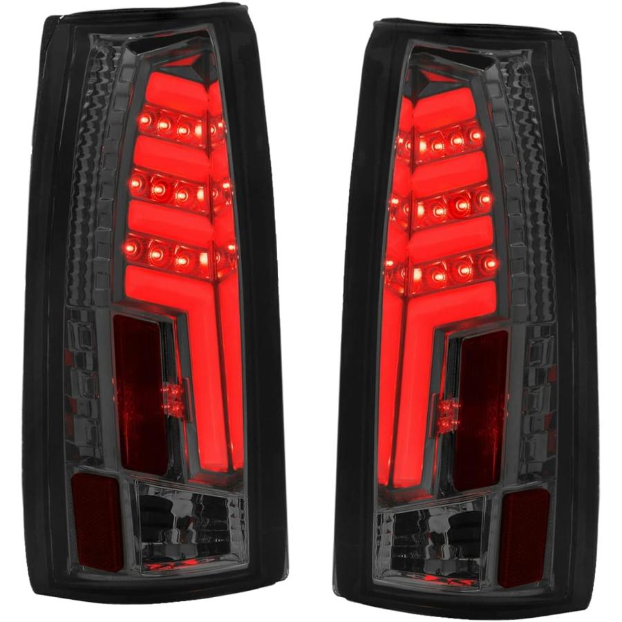 【並行輸入品】Specboys Chrome Housing Smoke Lens LED Tail Lights Brake - Compatibl_1