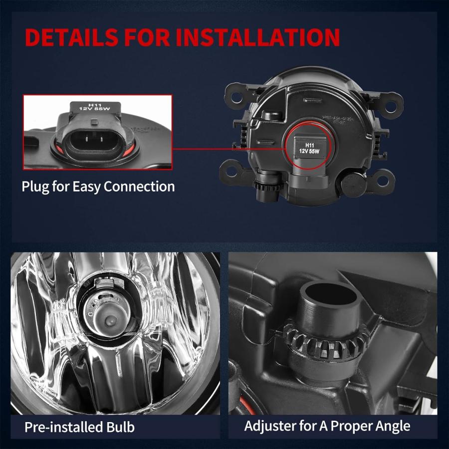 【並行輸入品】YITAMOTOR フォグランプ 2008 2009 2010 2011 2012 2013 2014 フォード フォーカス 06-14_4