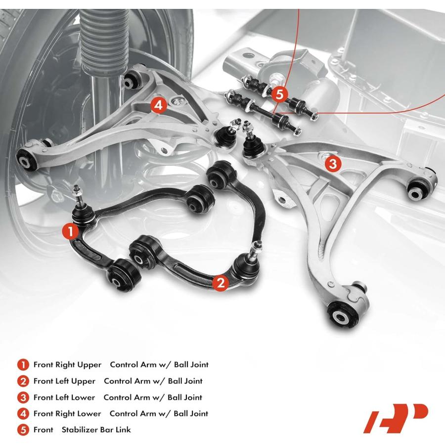 【並行輸入品】A-Premium Set of 6  Front Upper & Lower Control Arm  Sway Bar Linkの画像