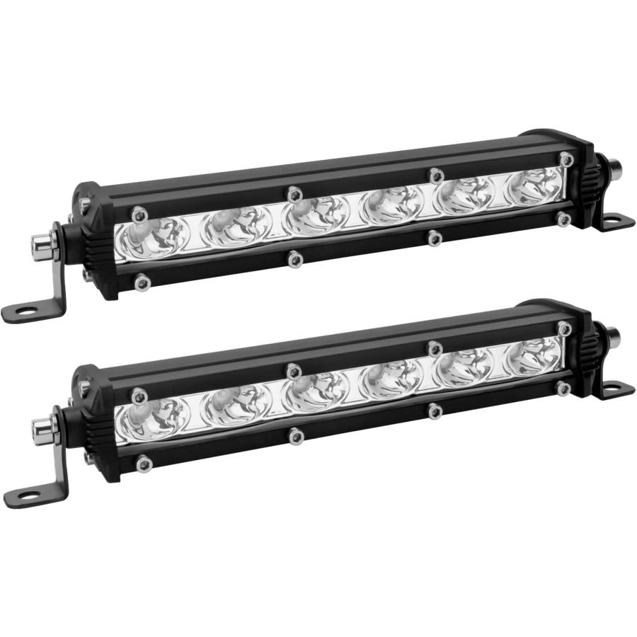 【並行輸入品】7-inch 18W Red Single Row Off-Road Led Light Bar Pods Work Driving