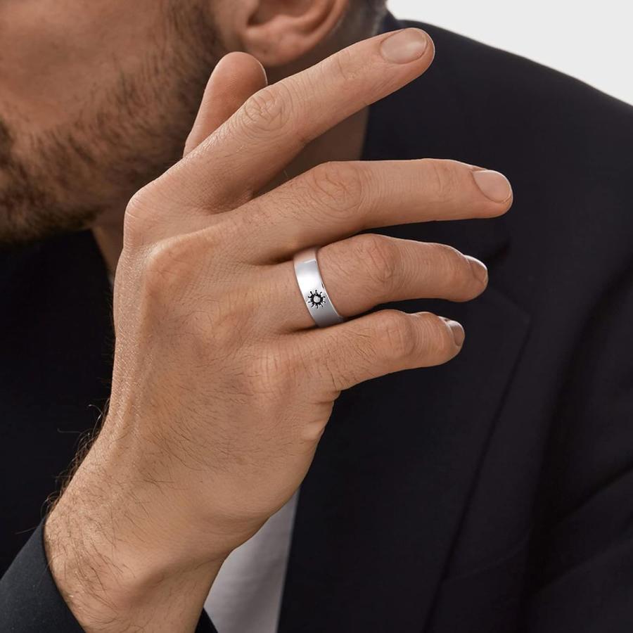並行輸入品】Arvaleff 925スターリングシルバー 結婚指輪 メンズ 