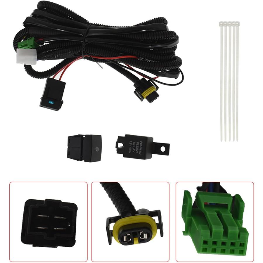 【並行輸入品】ANTUKO フォグライトアセンブリ クロームベゼルと電球付き 配線キット 左右 交換用 2017 2018 CR-V CRV用 1組　_3