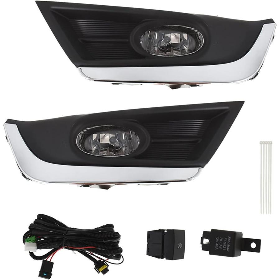 【並行輸入品】ANTUKO フォグライトアセンブリ クロームベゼルと電球付き 配線キット 左右 交換用 2017 2018 CR-V CRV用 1組　_6