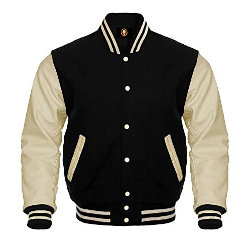 【並行輸入品】Men's Varsity Baseball Letterman Jacket Cow Leather Sleeves 35 Mの画像