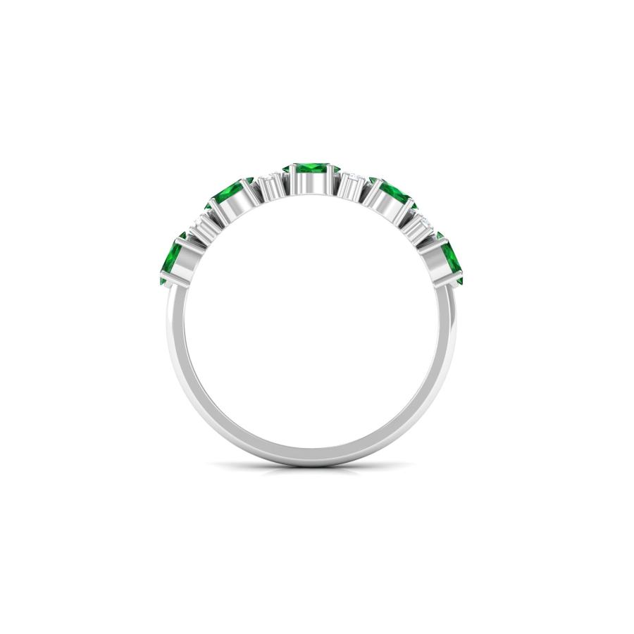 【並行輸入品】1.25 CTラボは,ダイヤモンドのアクセントでエメラルドリングを作成し,エメラルドエタニティリングを作成し,エメラルドエタニティの画像