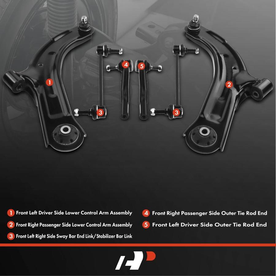 【並行輸入品】A-Premium Set of 6  Front Lower Control Arm  Sway Bar Link  Outer Tiの画像