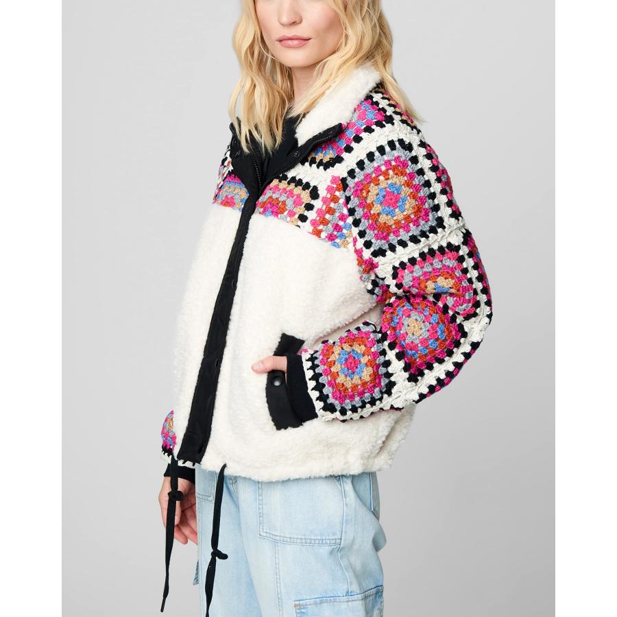 【並行輸入品】[BLANKNYC] Womens Jacket, & Luxury Clothing Crochet Sherpa Jackeの画像