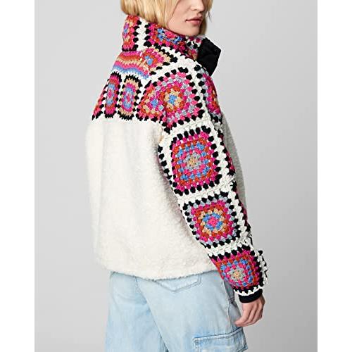 【並行輸入品】[BLANKNYC] Womens Jacket, & Luxury Clothing Crochet Sherpa Jackeの画像