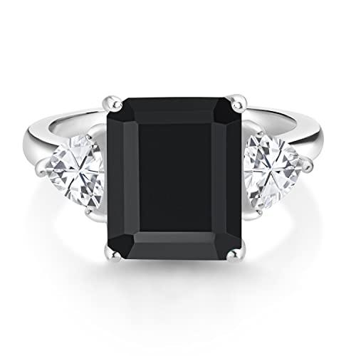 【並行輸入品】[Gem Stone King] 6カラット 天然 オニキス 指輪 リング レディース シルバー925 8月 誕生石 Gem Stの画像