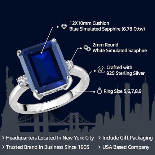 【並行輸入品】[Gem Stone King] 6.78カラット 指輪 リング レディース シンセティック ホワイトサファイア シルバー925_4