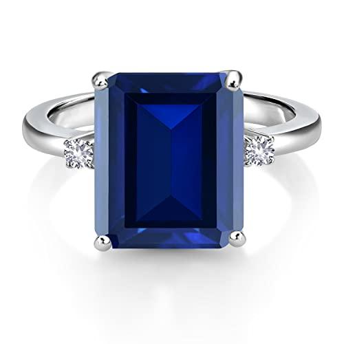 【並行輸入品】[Gem Stone King] 6.78カラット 指輪 リング レディース シンセティック ホワイトサファイア シルバー925_7