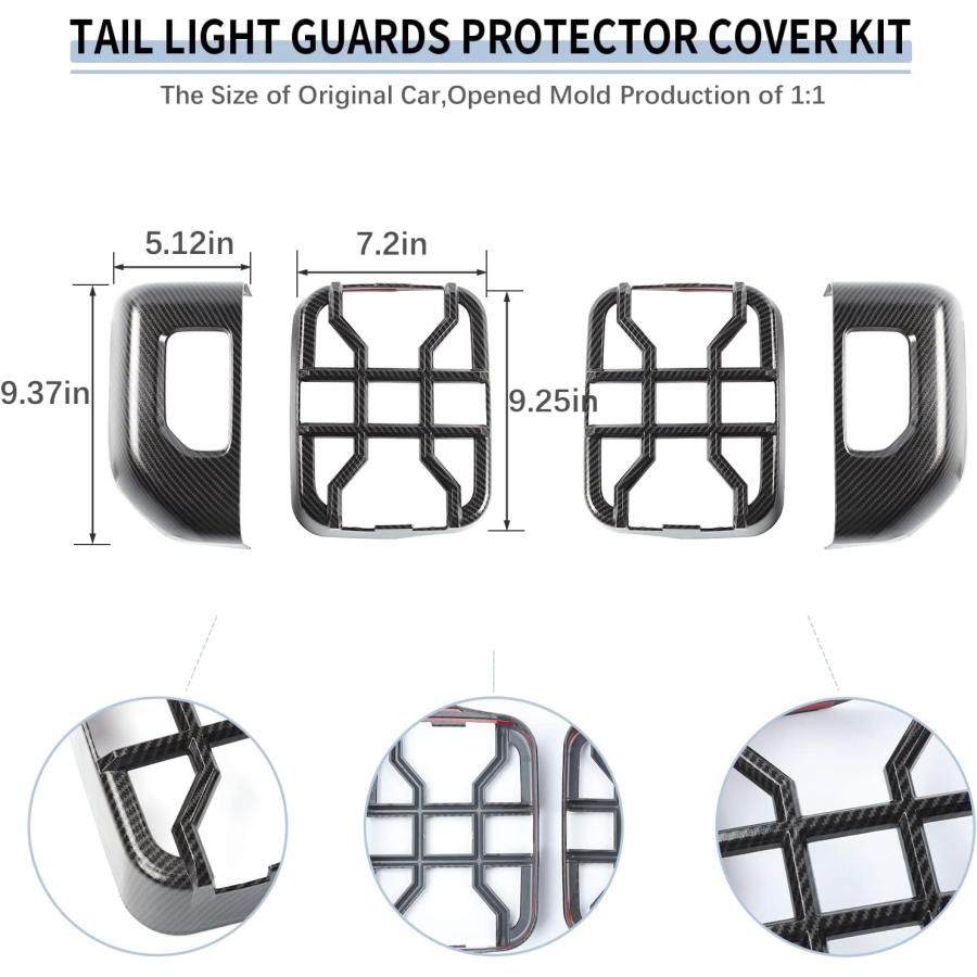 【並行輸入品】SQQP Carbon Fiber Tail Light Guards Rear Light Cover Protector Trim_4
