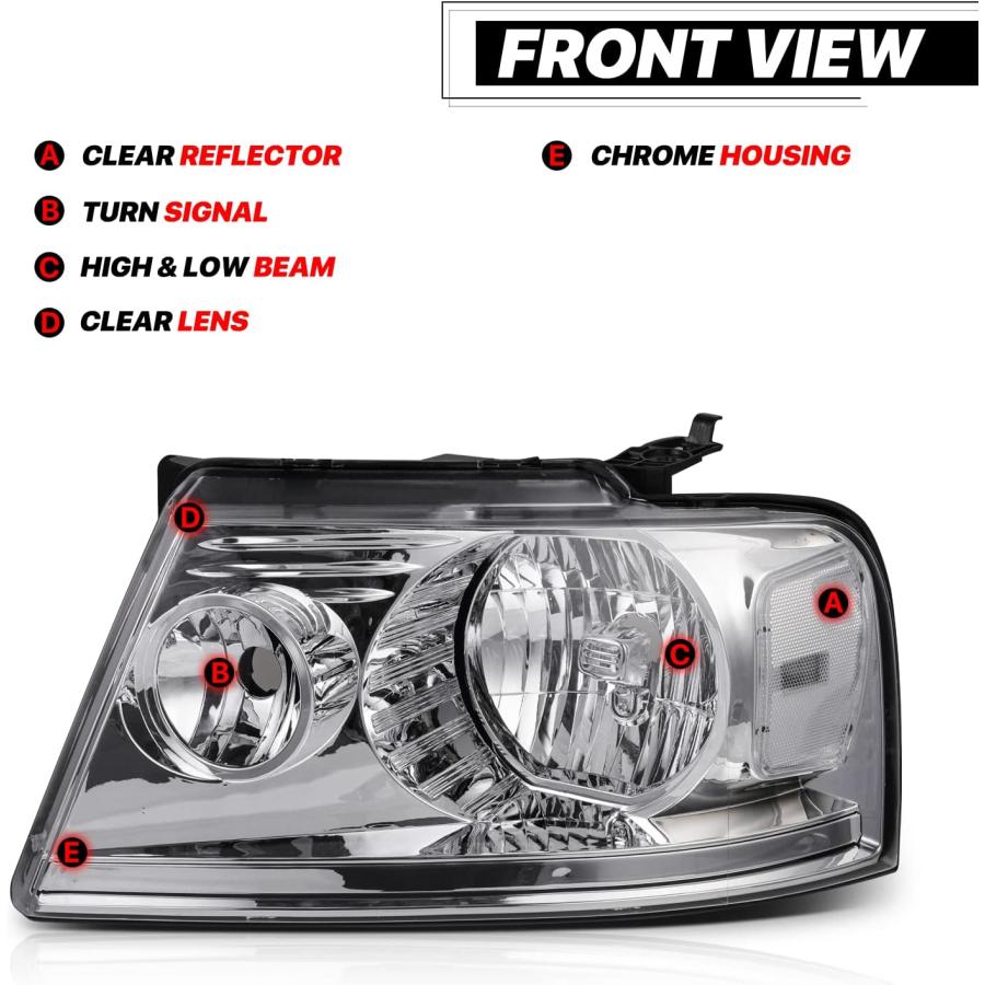 【並行輸入品】M-AUTO Headlights Assembly Compatible with 2004 2005 2006 2007 2008の画像