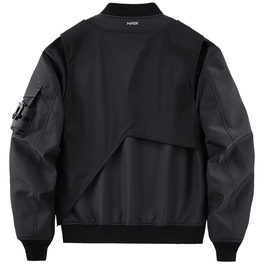 【並行輸入品】Black Bomber Jacket Men Streetwear Multiple Pockets Cargo Jacketの画像