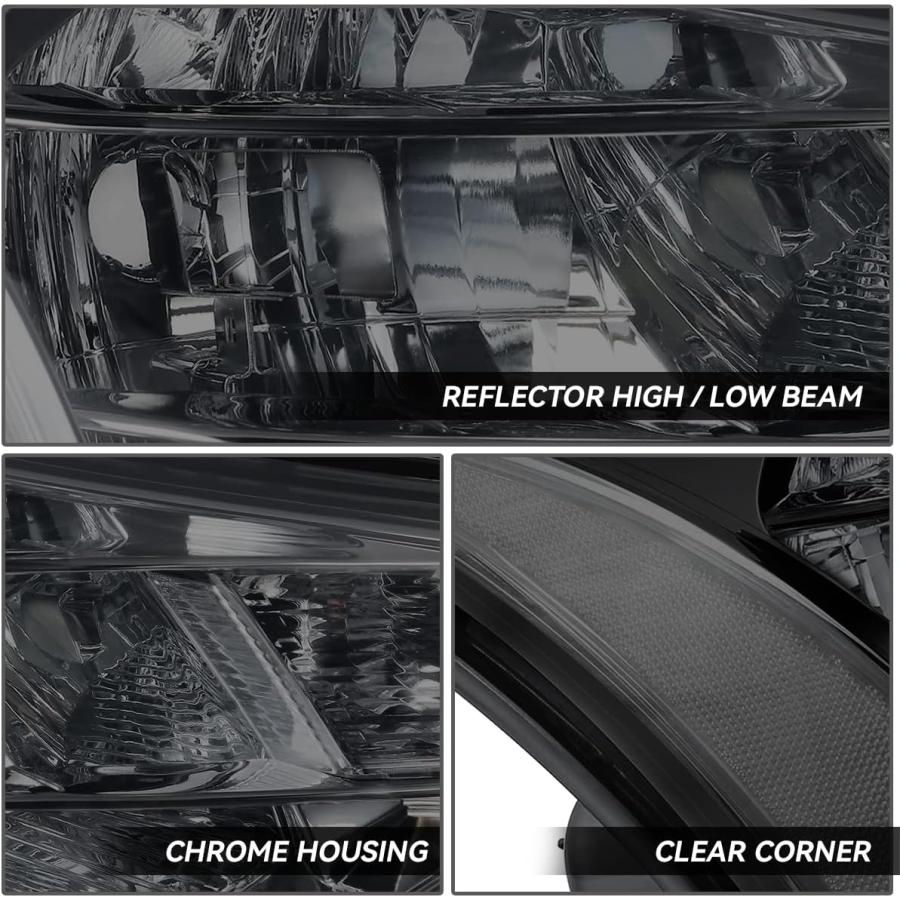 【並行輸入品】DNA MOTORING HL-OH-FF08-SM-CL1 クロームハウジング スモークレンズヘッドライト [08-11フォードフォー_1