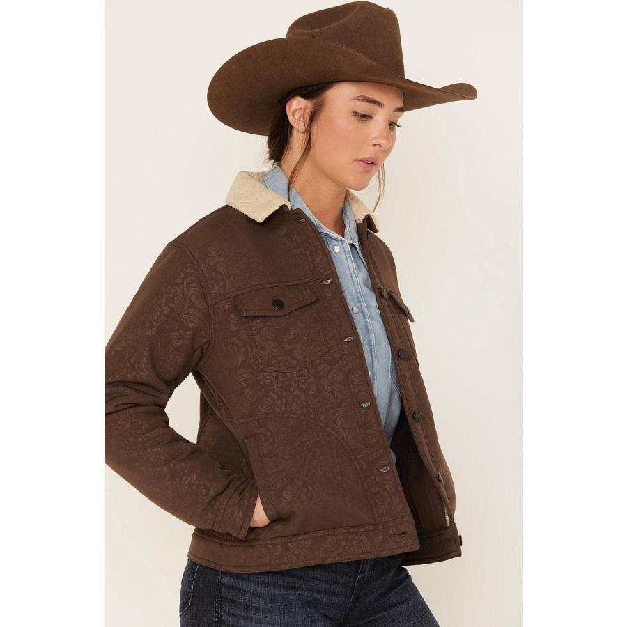 【並行輸入品】ARIAT Women's R.E.A.L. Floral Print Sherpa Lined Trucker Softsheの画像