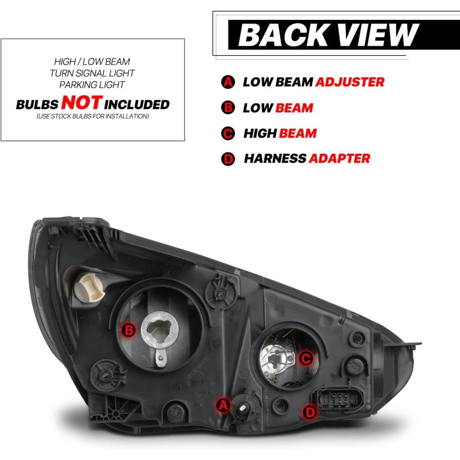 【並行輸入品】M-AUTO ヘッドライトアセンブリ交換用 ハロゲンモデル 2015 2016 2017 フォード フォーカス 4ドア ブラックハウジンの画像