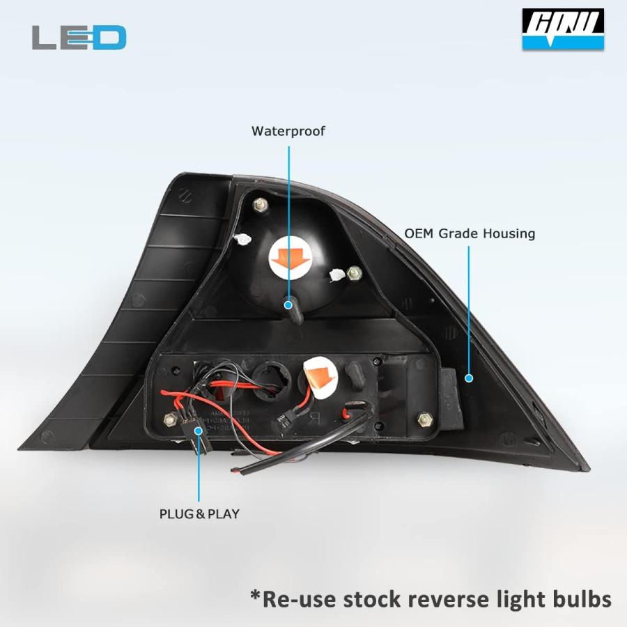 【並行輸入品】CPW テールライト 2001-2003 ホンダ シビック 2ドア クーペ用 LEDウィンカー ブレーキライト リバースライト 助手席側の画像