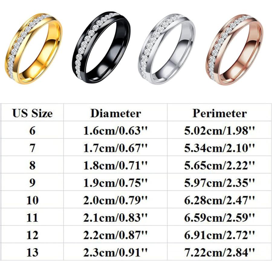 送料無料新作 Mood Ring with Color Chart 6MM Titanium Steel Diamond Sandblasted Rings Wedding Band Rings for Women Rings for Girls Frosted Rings Geometry Rings S
