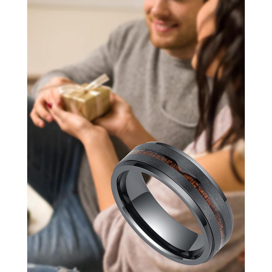 木製と金属の彫刻リング NEW】JKPLANETリミテッドエディション-鍛造-結婚指輪(ハンマー