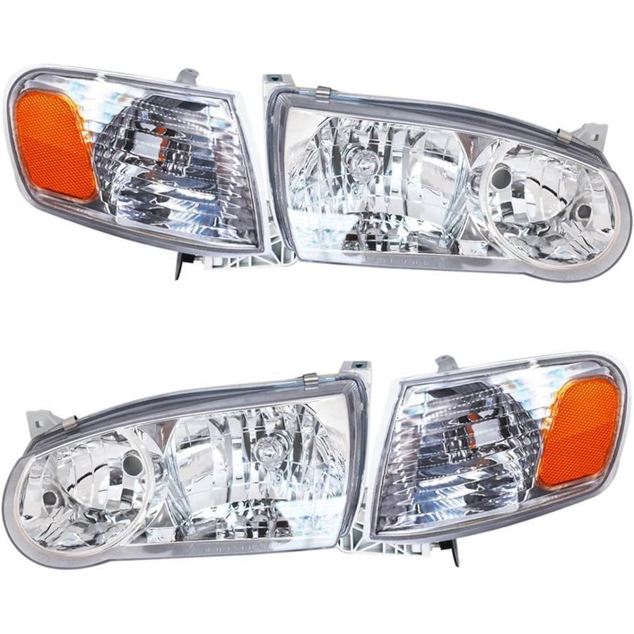 【並行輸入品】SEBLAFF ドライバー\u0026助手席側クロムハウジング ヘッドランプ ヘッドライトアセンブリ 交換用 2001 2002 カローラ用 コーの画像