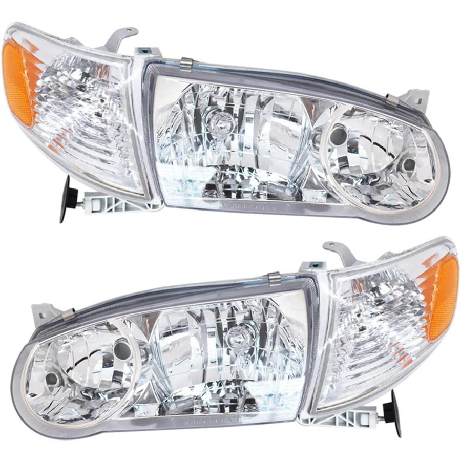 【並行輸入品】SEBLAFF ドライバー\u0026助手席側クロムハウジング ヘッドランプ ヘッドライトアセンブリ 交換用 2001 2002 カローラ用 コーの画像