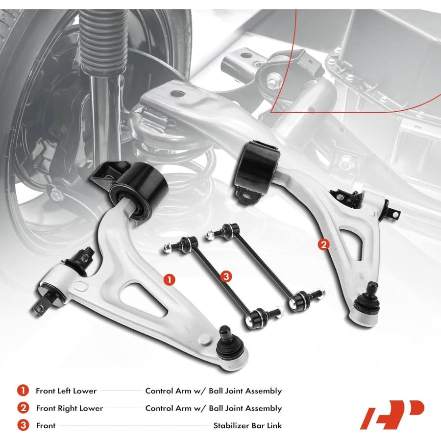 並行輸入品】A-Premium Set of 4 Front Lower Control Arm Sway Bar