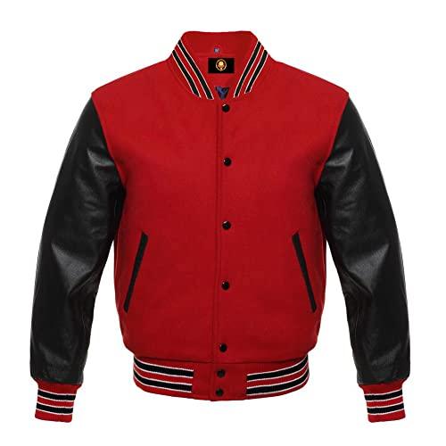 【並行輸入品】Letterman Baseball Varsity Jackets Gold Leather 8 Multi Wool Colの画像