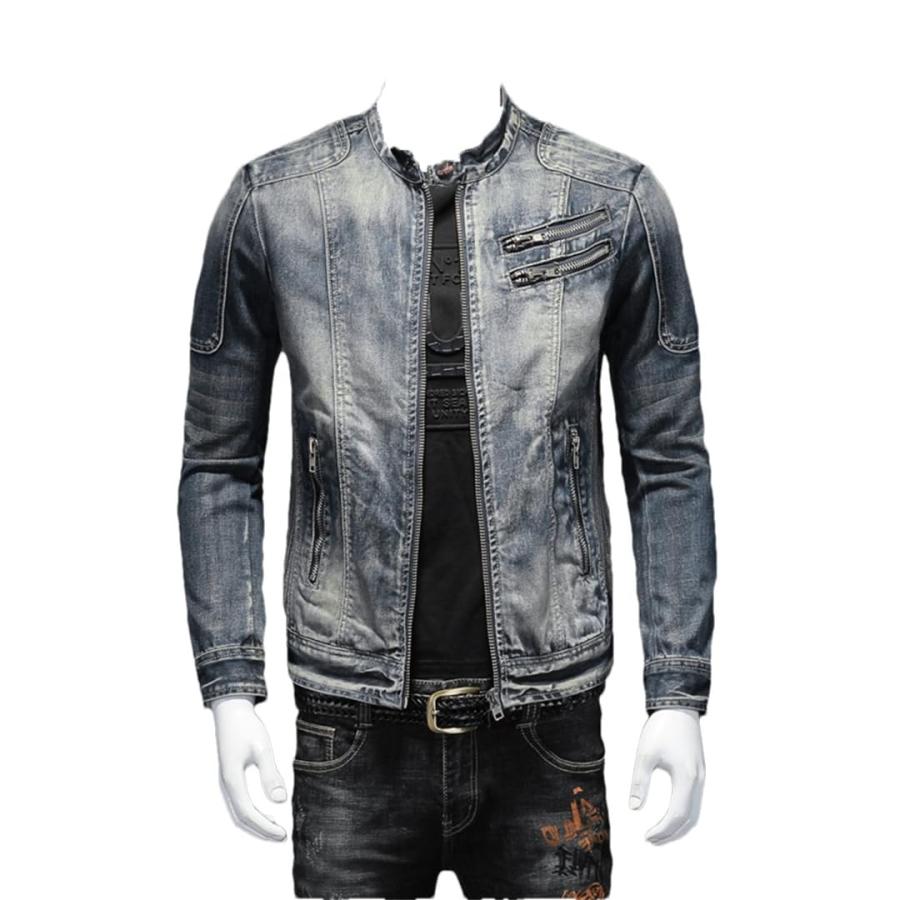 【並行輸入品】Men Motocycle Denim Coats Streetwear Slim Fit Cowboy Outerwear Mの画像