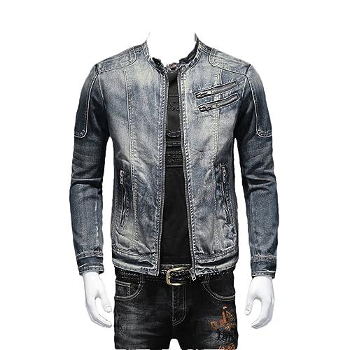 【並行輸入品】Men Motocycle Denim Coats Streetwear Slim Fit Cowboy Outerwear Mの画像