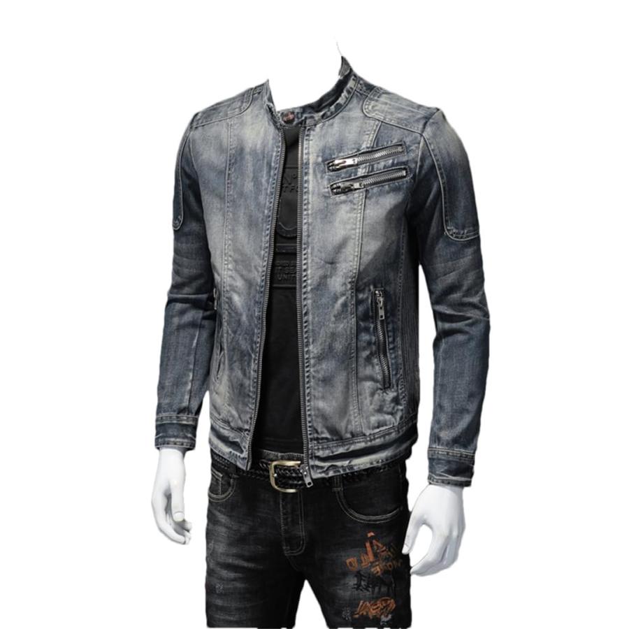 【並行輸入品】Men Motocycle Denim Coats Streetwear Slim Fit Cowboy Outerwear Mの画像